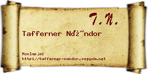 Tafferner Nándor névjegykártya